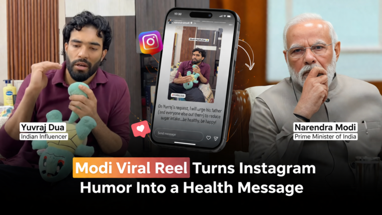 Modi viral reel featuring Yuvraj Dua highlighting sugar reduction and healthy lifestyle message