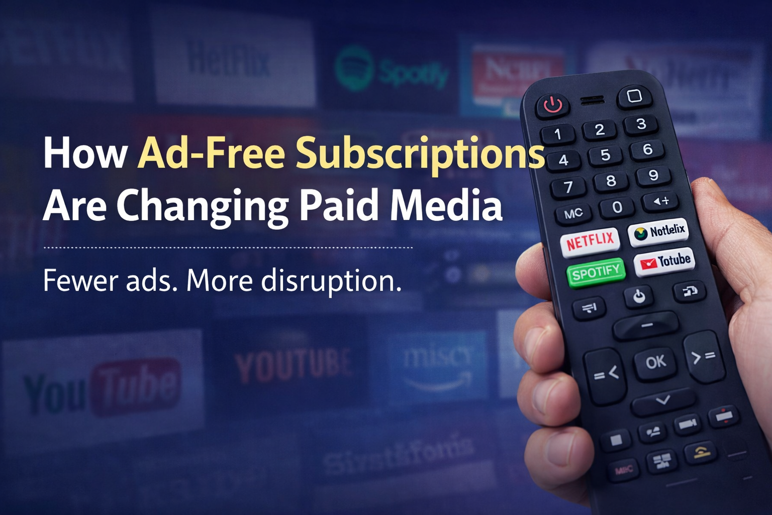 Ad-free subscriptions impact on paid media as streaming platforms reduce advertising exposure